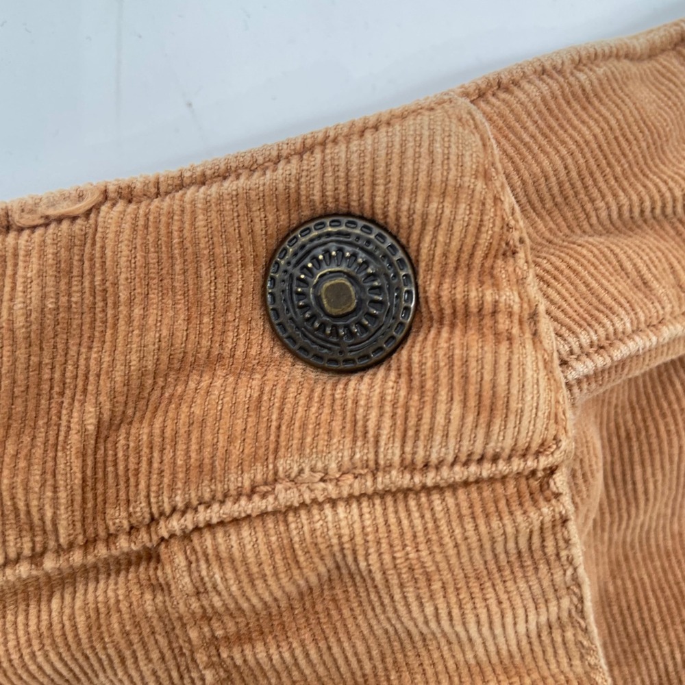 American Eagle Y2K Corduroy Micro Mini Skirt‎ Size 2 Tan Retro High Waisted - Picture 3 of 8